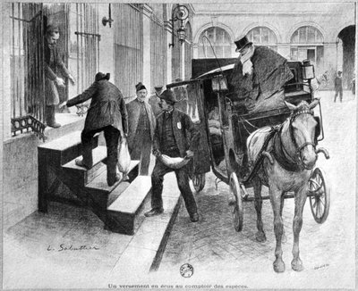 وديعة تيجان في المنضدة النقدية ، نقشها Chaivire (القرن التاسع عشر) 1897 بواسطة لويس ريمي ساباتييه